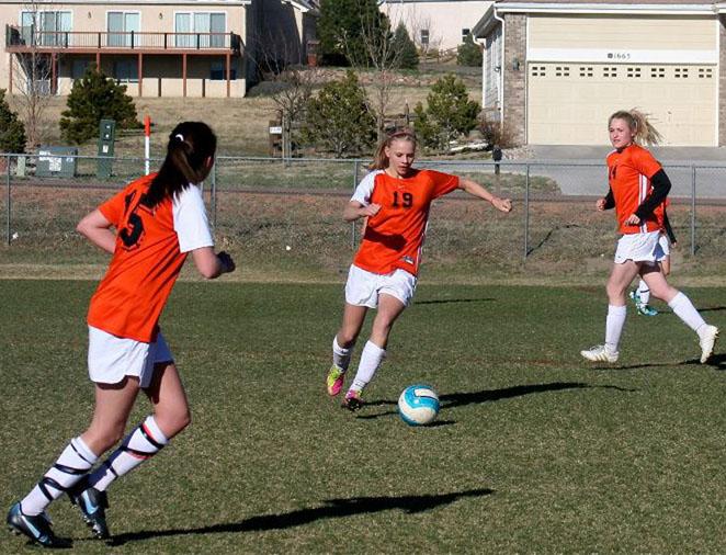 LP JV soccer girls take on Pine Creek