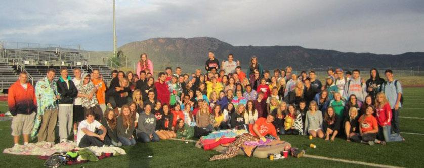 Seniors celebrate the start of their last year in high school at the annual senior sunrise event