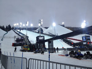 The Superpipe and Big Air jump at the Winter X Games