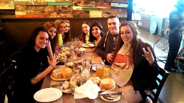 The yearbook staff enjoys autentic Californian seafood at Fishermans Whorf. The team dinners held a large influence on staff bonding.