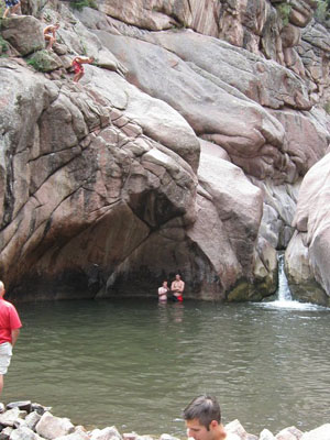 Students spend a fun summer day at Paradise Falls cliff jumping, hiking, and swimming. 