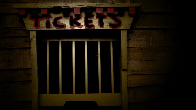 Ticket booth at Haunted Mines.