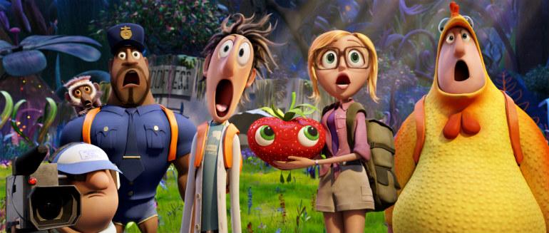 cloudy with a chance of meatballs 2; the characters encounter a monster 