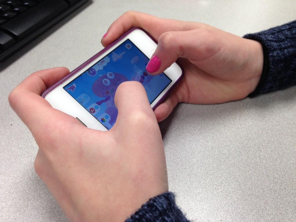A student playing one of the many addicive games