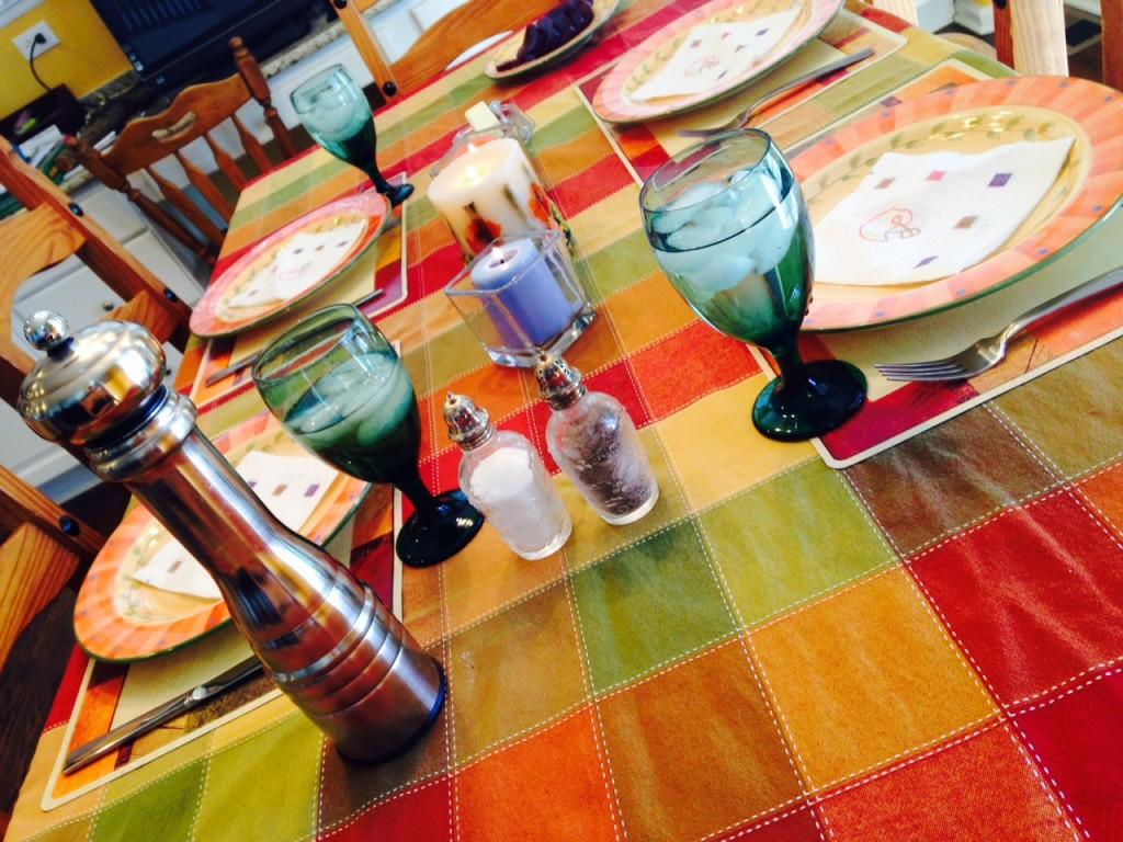 A table set and ready for the Thanksgiving feast