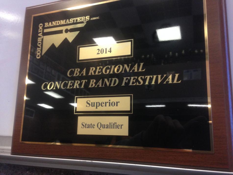 Plaque received by LP band for qualifying for state.
