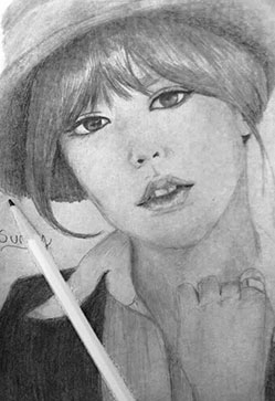 The finished  drawing of Sunny, a well-known vocalist in Girls Generation 