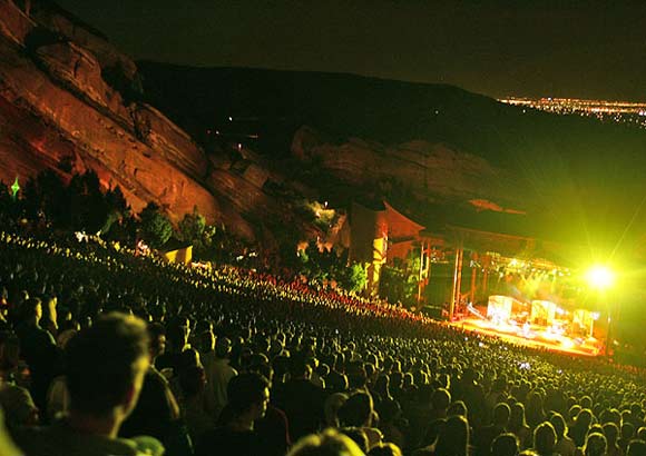 A crowd of over a thousand people, flocked to Red Rocks to enjoy the Global Dance Festival 2014. 