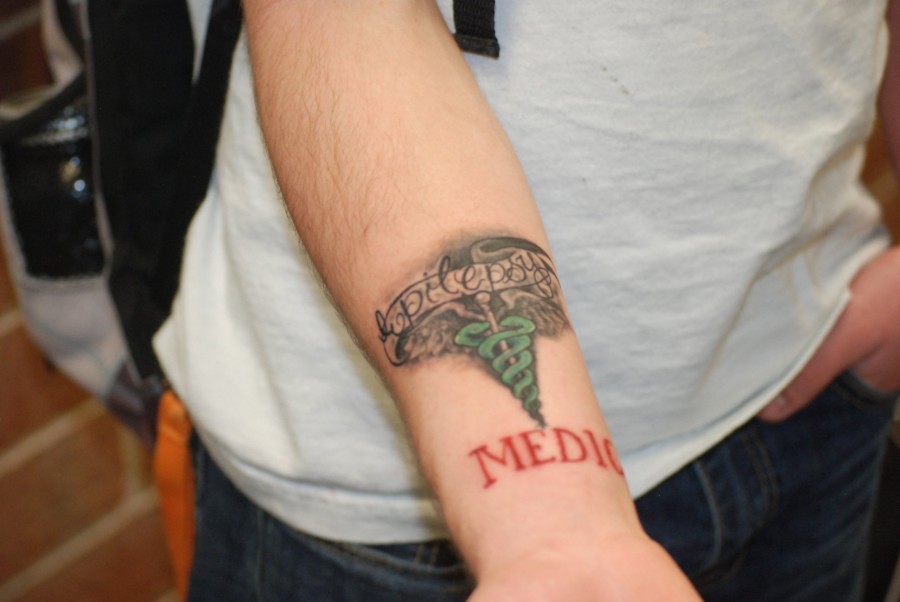 Seth Olson`s tattoo shows that he has Epilepsy.