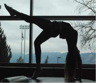 Bethany Wolfer showing off her Yoga skills