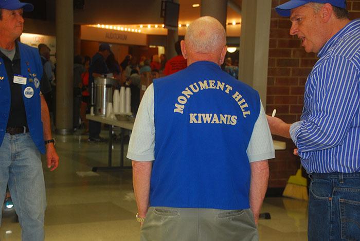 One of the Monument Hill Kiwanis helping to make the Empty Bowl Dinner go as well as it possibly could. 