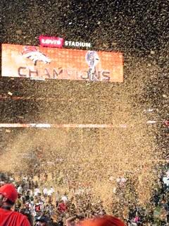 Denver Broncos Celebrating Their Super Bowl Win 