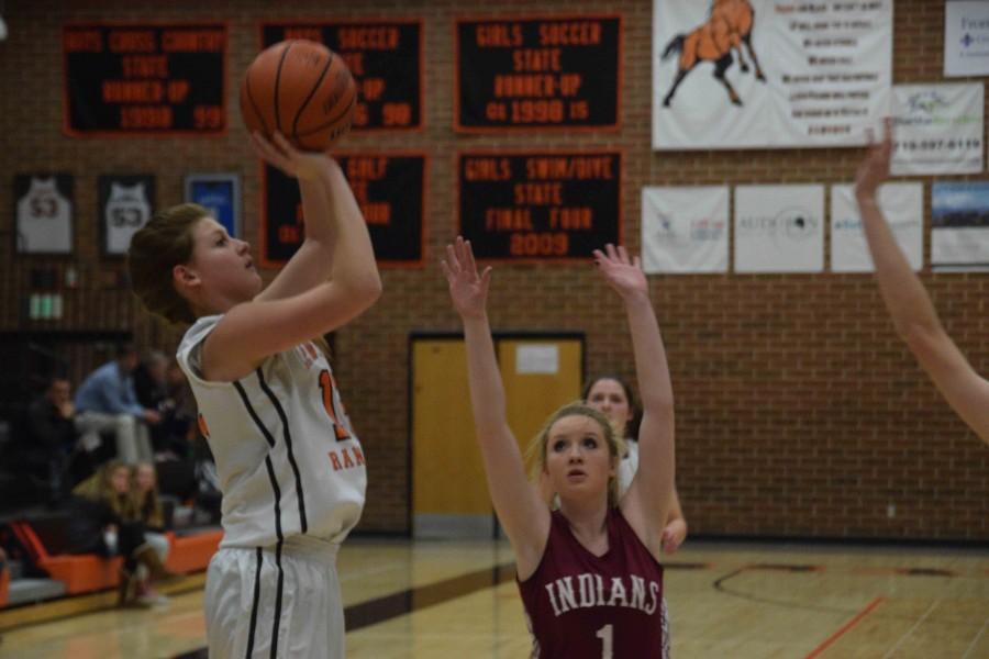 Kaity Hovasse, 10,  pulls up for a jump shot.
