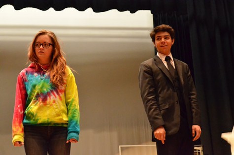 Tristyn Park and Michael Merola running a scene from Great Expectations.
