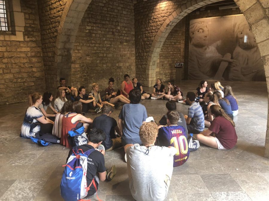 Students sitting in a circle talking.
Catie Albanesi said, It is so much fun to travel with friends.
Photo Credit: Westwind Yearbook
