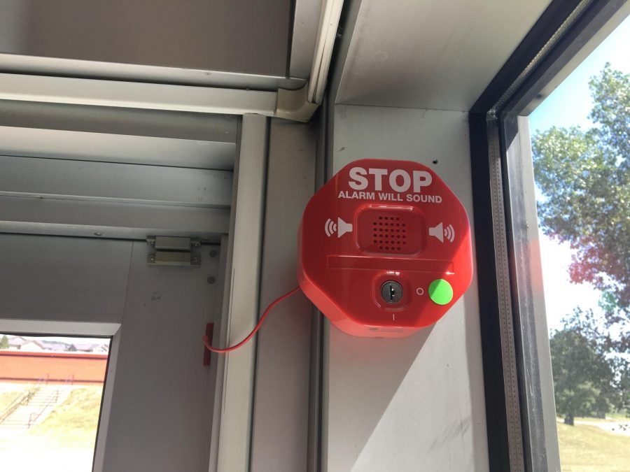 Lewis-Palmer security officials have recently installed alarms on the back and side doors of the school. They believe that limiting entering and exiting of the school to the front door will help maintain security measures by keeping threats outside of the school.