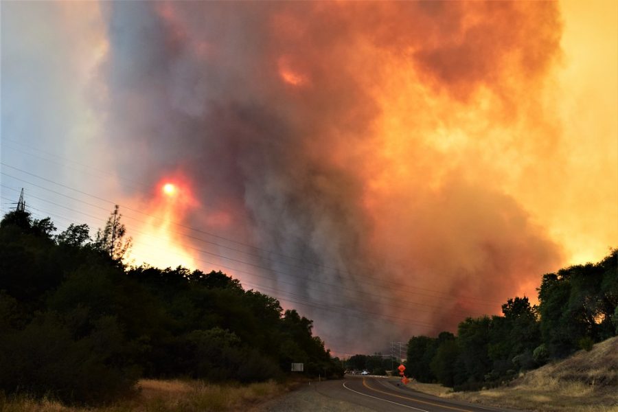 
Smoke fills the air as the 2018 Carr fire burns through California. “Damages from the fires ripping across California could run as high as $25.4 billion, and the risks are bound to keep rising,”
