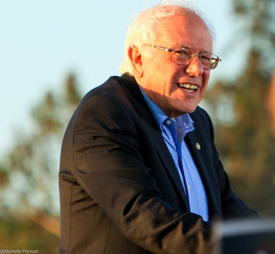 Photo credit Creative commons
Bernie Sanders is a democrat running for president. He is speaking at one of his rallies.