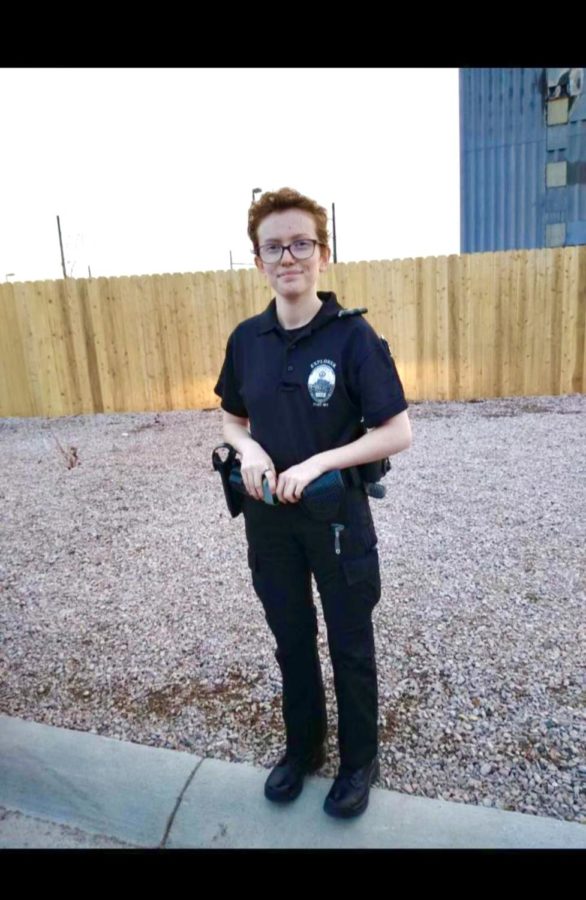 Brooke Kobact 11 ready for duty as a Police Explorer. 