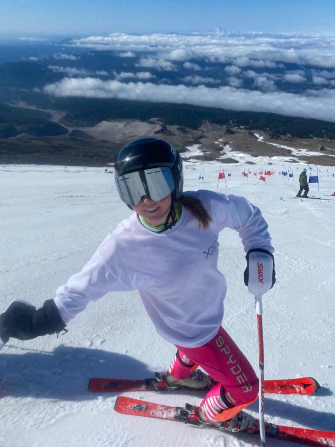  Alyssa Brainard 10, skis at Mt. Hood in Oregon in the middle of July. “I love being surrounded by the fresh mountain air.”