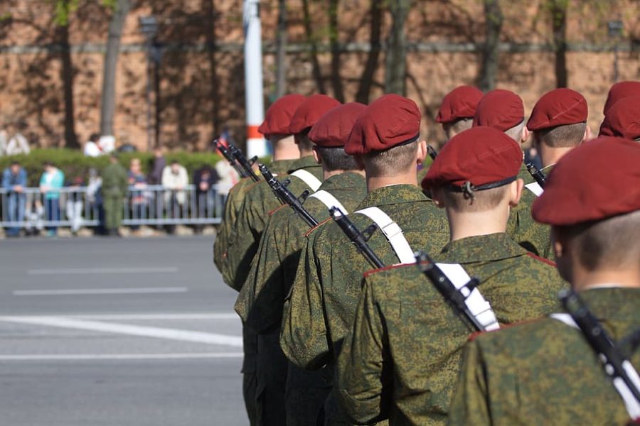 
An Internal troop of the Ministry of internal affairs is in Russia. 