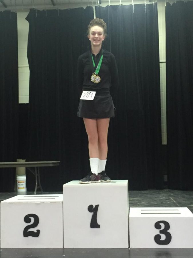 Sydney+Tahmindjis+10+receives+first+place+in+an+Irish+Step+Dancing+Competition+in+2018.+She+no+longer+competes+as+a+dancer%2C+and+instead+focuses+her+time+on+the+JV+softball+team.